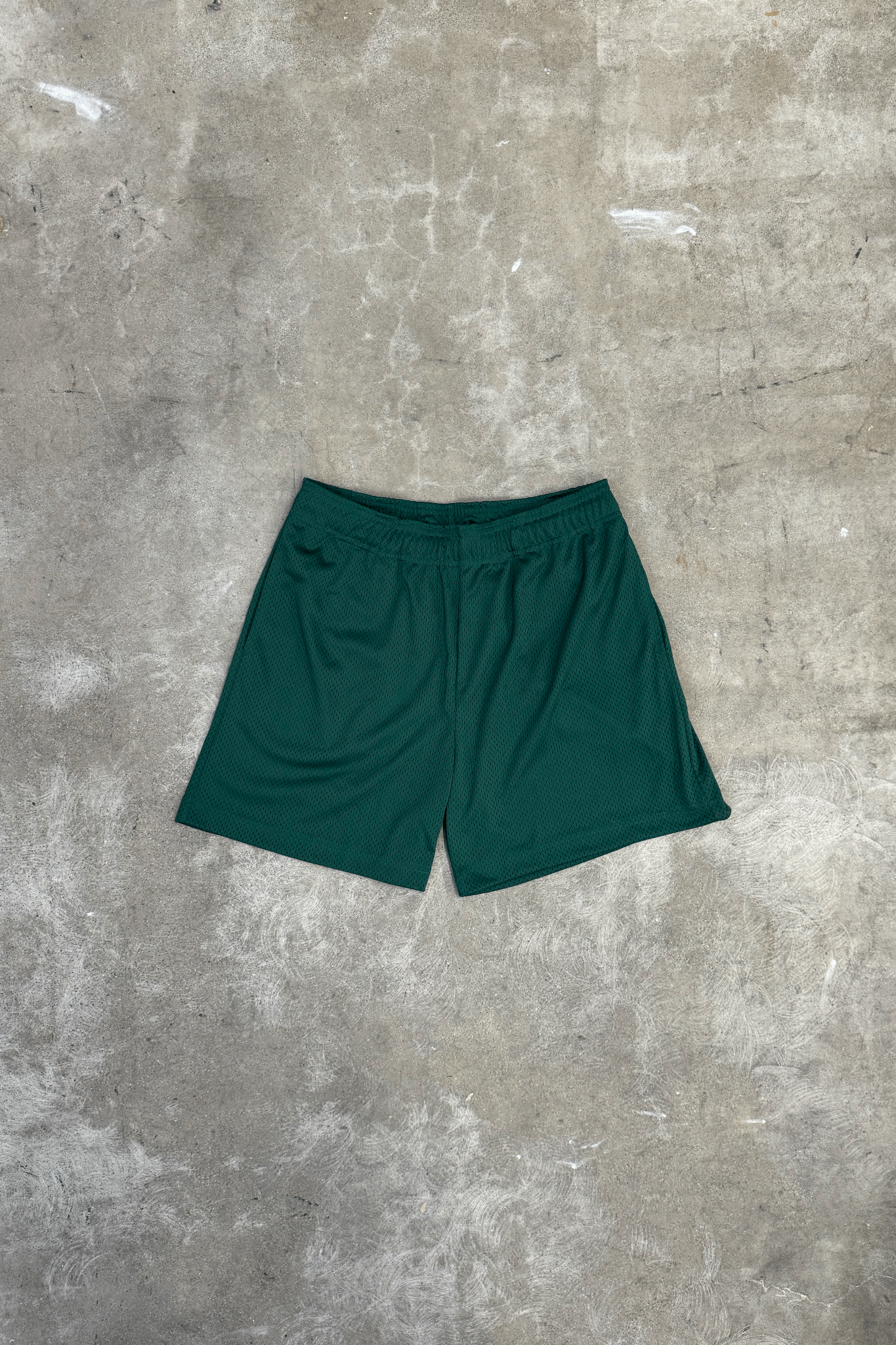 UNBRANDED 100% Polyester Mesh Short Forest Green Made in Los Angeles USA